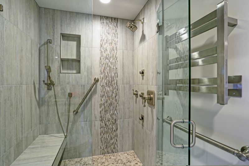 Modern Shower with Recessed Lighting