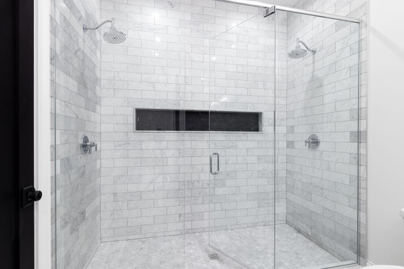 Elegant Shower Niche with Stone Finish